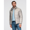 Ombre Men's quilted jacket with two fasteners - light grey modrá | šedá | svetlomodrá M Ombre 5907064510115 Ombre Men's quilted jacket with two fasteners - light grey modrá | šedá | svetlomodrá M Ombre 5907064510115