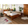 Bighome - CAMBRIDGE HONEY Posteľ s vyrezávaným čelom 200x200 cm, akácia Bighome - CAMBRIDGE HONEY Posteľ s vyrezávaným čelom 200x200 cm, akácia