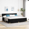 zahrada-XL Posteľ s pružinovým rámom s matracmi Čierna 200 x 200 cm látka 3342466 zahrada-XL Posteľ s pružinovým rámom s matracmi Čierna 200 x 200 cm látka 3342466
