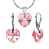 Stříbrný set SRDCE 14mm vyroben s CRYSTALLIZED™ – Swarovski Elements - Light Ros Stříbrný set SRDCE 14mm vyroben s CRYSTALLIZED™ – Swarovski Elements - Light Ros