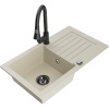 Mexen Pablo granitový drez s 1 komorou a odkvapkávačom a kuchynskou batériou Elia, béžový - 6510-69-670101-70 Mexen Pablo granitový drez s 1 komorou a odkvapkávačom a kuchynskou batériou Elia, béžový - 6510-69-670101-70