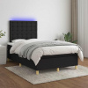 Box spring postel s matrací a LED černá 120 x 200 cm textil Černý 3135743 Box spring postel s matrací a LED černá 120 x 200 cm textil Černý 3135743