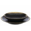 HowHomely Keramická súprava tanierov Kati Black Gold 8ks HowHomely Keramická súprava tanierov Kati Black Gold 8ks