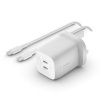 Belkin Nabíjačka sieťová GaN 65W 2x USB-C PD 3.0 3A PPS + kábel USB-C 2m (WCH013VF2MWH-B6) Belkin Nabíjačka sieťová GaN 65W 2x USB-C PD 3.0 3A PPS + kábel USB-C 2m (WCH013VF2MWH-B6)