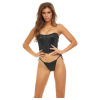 Bombshell - cropp top, leopardí vzor korzet a tangá (čierna) - M Bombshell - cropp top, leopardí vzor korzet a tangá (čierna) - M