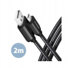 AXAGON BUMM-AM20AB, HQ kabel Micro USB - USB-A, 2m, USB 2.0, 2.4A, ALU, oplet, černý (BUMM-AM20AB)