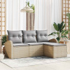 zahrada-XL Sada pohoviek s vankúšom 4 pcs Beige a svetlo šedá polyratan 3354659 zahrada-XL Sada pohoviek s vankúšom 4 pcs Beige a svetlo šedá polyratan 3354659