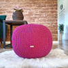 Pletený puf cyklaménový Pletený puf cyklaménový