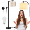 Stojacia lampa Wideshop sivá, nastaviteľná 150-175 cm, závit E27, tienidlo 25 cm mramor Stojacia lampa Wideshop sivá, nastaviteľná 150-175 cm, závit E27, tienidlo 25 cm mramor
