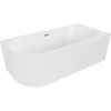 Mexen Gia, voľne stojaca rohová vaňa, drážkovaná, pravá, 150 x 75 cm, biela matná, zlatý lesklý prepad, 52701507501P-50 Mexen Gia, voľne stojaca rohová vaňa, drážkovaná, pravá, 150 x 75 cm, biela matná, zlatý lesklý prepad, 52701507501P-50