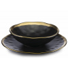HowHomely Keramická súprava tanierov Lissa Black Gold 8ks HowHomely Keramická súprava tanierov Lissa Black Gold 8ks
