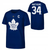 Detské tričko Auston Matthews Toronto Maple Leafs NHL Flat Captains Meno a Číslo Bavlna Detské tričko Auston Matthews Toronto Maple Leafs NHL Flat Captains Meno a Číslo Bavlna