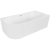 Mexen Gia, voľne stojaca rohová vaňa, drážkovaná, pravá, 150 x 75 cm, biela matná, zlatý matný prepad, 52701507501P-55 Mexen Gia, voľne stojaca rohová vaňa, drážkovaná, pravá, 150 x 75 cm, biela matná, zlatý matný prepad, 52701507501P-55