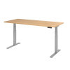 Výškovo nastaviteľný písací stôl, elektrický, pamäťový spínač, C-noha, 1800 x 800 mm, dub/strieborná Výškovo nastaviteľný písací stôl, elektrický, pamäťový spínač, C-noha, 1800 x 800 mm, dub/strieborná