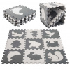 KIK Kontrastné penové puzzle 85 cm x 85 cm 9 ks čierna krémová KIK Kontrastné penové puzzle 85 cm x 85 cm 9 ks čierna krémová
