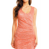 Spoločenské a plesové šaty MAYAADI krajkové s asymetrickou sukňou lososovej - Ružová / XL - MAYAADI XL lososová