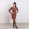 Anita- Dámske slim šaty s puff rukávmi hnedé Veľkosť mama: XL Anita- Dámske slim šaty s puff rukávmi hnedé Veľkosť mama: XL