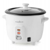 NEDIS rýžovar/ spotřeba 300 W/ objem 0,6 L/ nepřilnavý povrchy/ vyjímatelná miska/ automatické vypnutí/ bílý (KARC06WT)