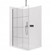 CERANO - Sprchová zástena Walk-in Onyx Top Cube Ľ/P - 8 mm - hranatá vzpera - čierna matná, industriálne sklo - 130x200 cm CERANO - Sprchová zástena Walk-in Onyx Top Cube Ľ/P - 8 mm - hranatá vzpera - čierna matná, industriálne sklo - 130x200 cm
