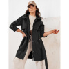 Prechodná čierna parka s opaskom, ty4278-XL XL Prechodná čierna parka s opaskom, ty4278-XL XL