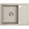 Laveo Stella, 1-komorový granitový drez 580x440x163 mm s krátkym odkvapávačom, béžová, LAV-SBY_413T Laveo Stella, 1-komorový granitový drez 580x440x163 mm s krátkym odkvapávačom, béžová, LAV-SBY_413T