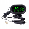 Automobilový teplomer, meteostanica 12V - voltmeter - zelený / červený CE Automobilový teplomer, meteostanica 12V - voltmeter - zelený / červený CE