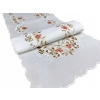 Behun na stol - Biely behúň, odtiene červenej, zlato 175 x 40 cm (Tread 40x175 cm Haft White Rose) Behun na stol - Biely behúň, odtiene červenej, zlato 175 x 40 cm (Tread 40x175 cm Haft White Rose)