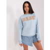 Svetlomodrá oversize mikina BABE -EM-BL-617-11.32-svetlo modrá ONE SIZE Svetlomodrá oversize mikina BABE -EM-BL-617-11.32-svetlo modrá ONE SIZE