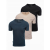 Pánske tričko sada bavlna čierna/tmavomodrá/piesková OM-TSBS-0232 V7 S Pánske tričko sada bavlna čierna/tmavomodrá/piesková OM-TSBS-0232 V7 S