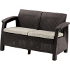 KETER Zahradní pohovka Allibert Corfu Love Seat - 128 x 70 x 79cm - hnědá / béžová KETER Zahradní pohovka Allibert Corfu Love Seat - 128 x 70 x 79cm - hnědá / béžová