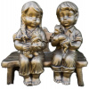 Záhradná figúrka - Záhradné postavy betónových zlatých detí na lavičke (Záhradné figúrky Betónové zlaté deti na lavičke) Záhradná figúrka - Záhradné postavy betónových zlatých detí na lavičke (Záhradné figúrky Betónové zlaté deti na lavičke)