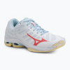 Dámske volejbalové topánky Mizuno Wave Voltage 2 white/calypso coral/pale banana Dámske volejbalové topánky Mizuno Wave Voltage 2 white/calypso coral/pale banana