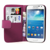 Kožený obal Samsung Galaxy S IV Mini – Wallet Stand – fialová