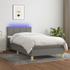Box spring postel s matrací a LED tmavě šedá 90x190 cm textil Šedá 3133678 Box spring postel s matrací a LED tmavě šedá 90x190 cm textil Šedá 3133678