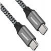 PREMIUMCORD Kabel USB-C M/M, 100W 20V/5A 480Mbps bavlněný oplet, 1m PREMIUMCORD Kabel USB-C M/M, 100W 20V/5A 480Mbps bavlněný oplet, 1m