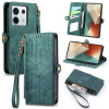 Peňaženkové kožené puzdro Geometric Zipper na Xiaomi Redmi Note 13 Pro - Zelená Peňaženkové kožené puzdro Geometric Zipper na Xiaomi Redmi Note 13 Pro - Zelená