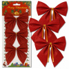 Kokarda Dekorácia Závesná Ozdoba Na Vianočný Stromček Zestaw 3 ks Červené mašle na vianočný stromček Dekorácia Kokarda Dekorácia Závesná Ozdoba Na Vianočný Stromček Zestaw 3 ks Červené mašle na vianočný stromček Dekorácia