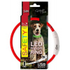 DOG FANTASY obojok LED nylon červený 45 cm DOG FANTASY obojok LED nylon červený 45 cm
