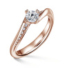 Freya Side Stones | Zásnubný prsteň so stredovým kameňom 0.400ct, ružové zlato, s diamantmi 60