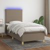 Box spring postel s matrací a LED taupe 90x190 cm textil 3135241 Box spring postel s matrací a LED taupe 90x190 cm textil 3135241