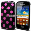 Silikónový obal Samsung Galaxy Ace 2 – Polka – ružovo-čierna Silikónový obal Samsung Galaxy Ace 2 – Polka – ružovo-čierna