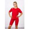 Dámska súprava top s krátkymi legínami MI9099 červená Dámska súprava top s krátkymi legínami MI9099 červená