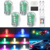 4X BEZDRÔTOVÉ STROBOSKOPICKÉ LED RGB SVETLÁ 8 FARIEB DO AUTA MOTOCYKLA 4X BEZDRÔTOVÉ STROBOSKOPICKÉ LED RGB SVETLÁ 8 FARIEB DO AUTA MOTOCYKLA