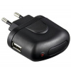 Napájací a nabíjací adaptér 230V na USB, 1A, čierna farba Napájací a nabíjací adaptér 230V na USB, 1A, čierna farba