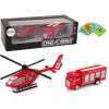 LEAN TOYS Hasičské auto s vrtuľníkom, červená LEAN TOYS Hasičské auto s vrtuľníkom, červená