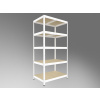 Kovový regál Biedrax 60 x 75 x 210 cm, biely, 5 políc OSB 10 mm, nosnosť 200 kg na policu Kovový regál Biedrax 60 x 75 x 210 cm, biely, 5 políc OSB 10 mm, nosnosť 200 kg na policu