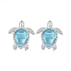GRACE Silver Jewellery Stříbrné náušnice ve tvaru mořské želvy E-YIE339/422 Modrá GRACE Silver Jewellery Stříbrné náušnice ve tvaru mořské želvy E-YIE339/422 Modrá