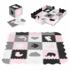 EcoToys Detská penová podložka puzzle - 25 prvkov, ružová