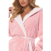Krátky dámsky župan s kožušinovou podšívkou L&L 2417 Sara ružová L-170/102/110 Krátky dámsky župan s kožušinovou podšívkou L&L 2417 Sara ružová L-170/102/110
