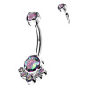 Titánový piercing do pupku s vnútorným závitom Elisa Farba: Vitrážové - stredná Titánový piercing do pupku s vnútorným závitom Elisa Farba: Vitrážové - stredná